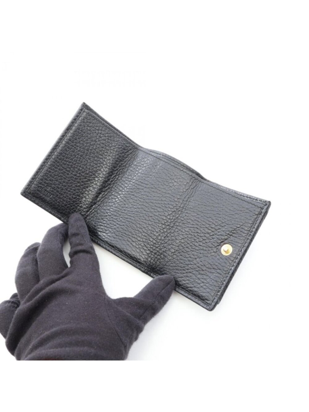 Gucci Trifold Wallet Petit Marmont Black Leather GG - Picture 3 of 9
